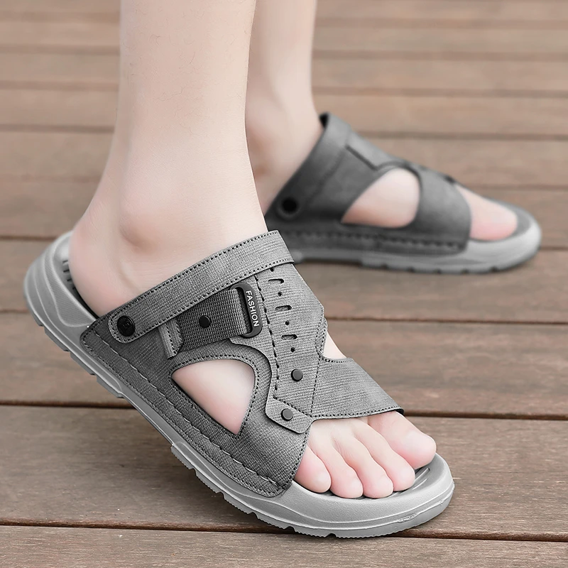 2025新款男士凉鞋夏季开车专用两穿拖鞋男百搭休闲沙滩鞋户外潮流