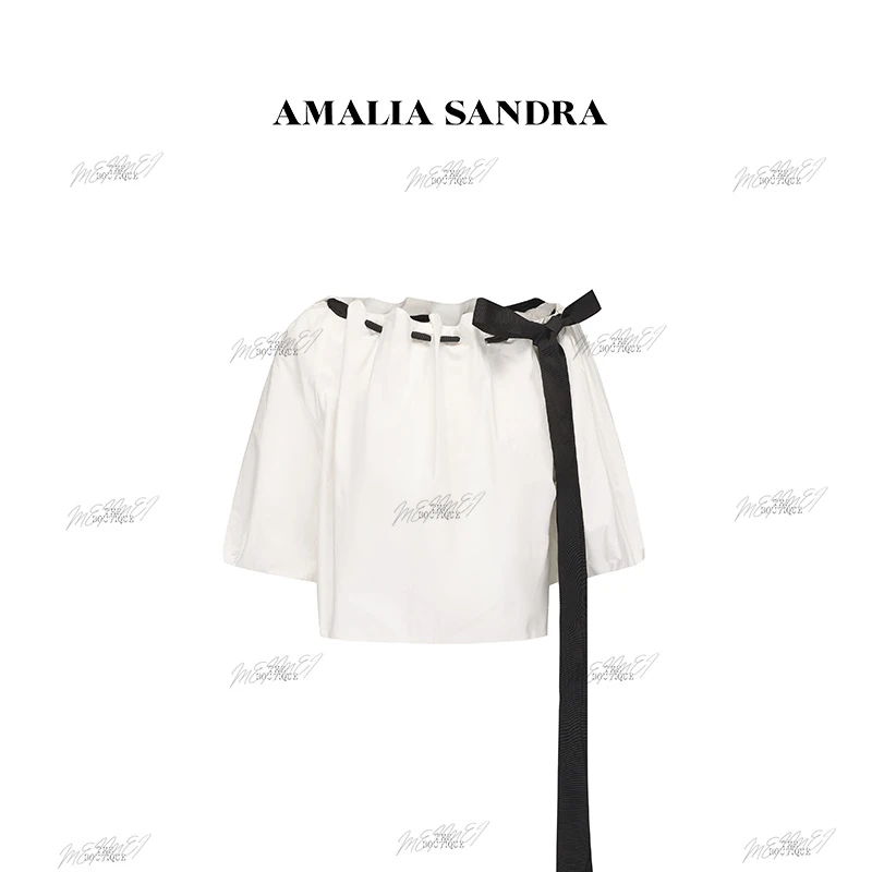 AMALIA SANDRA南法律动系列——一衣多穿泡泡袖上衣