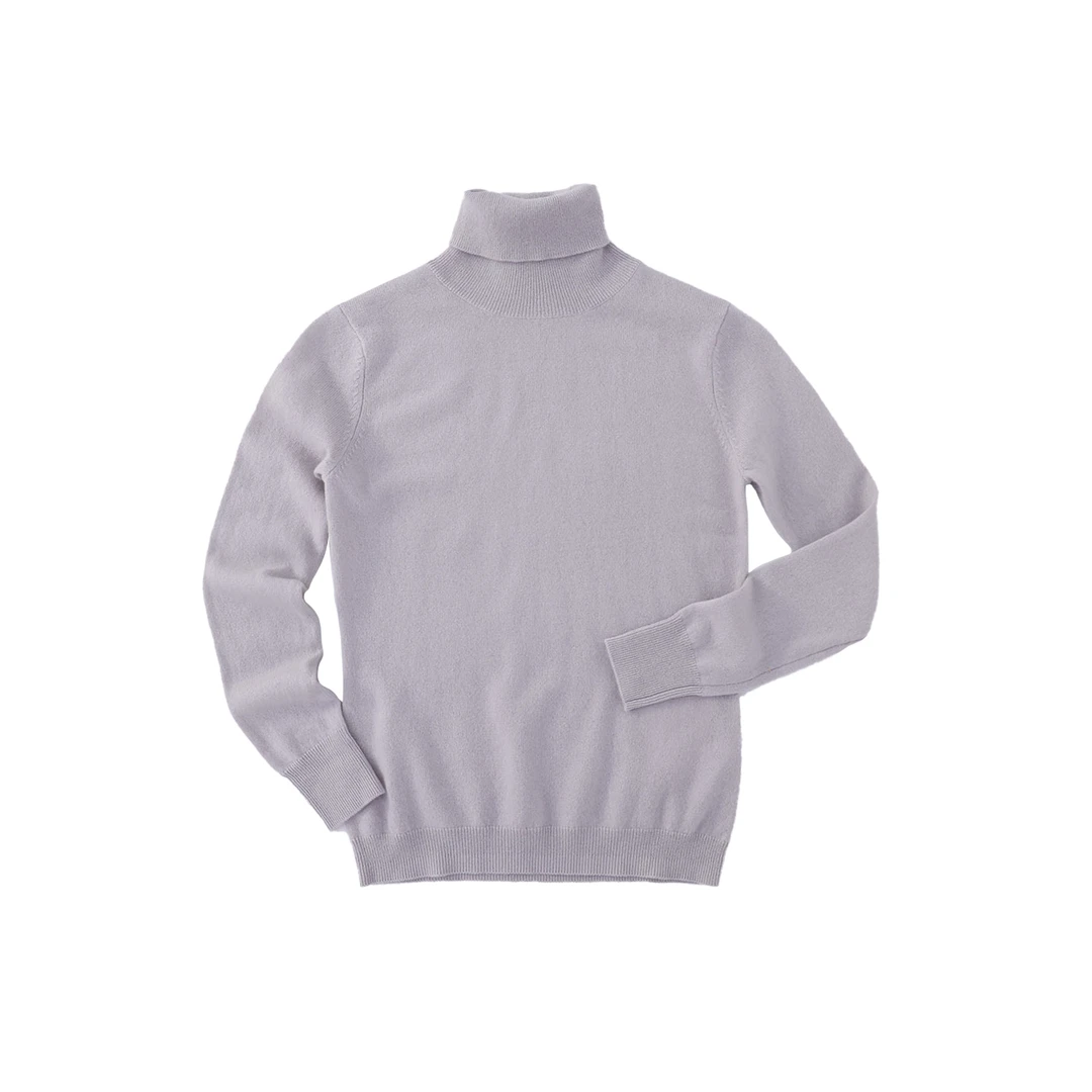 三利元创紧密织法白绒山羊绒经典高级感高翻领打底衫3279