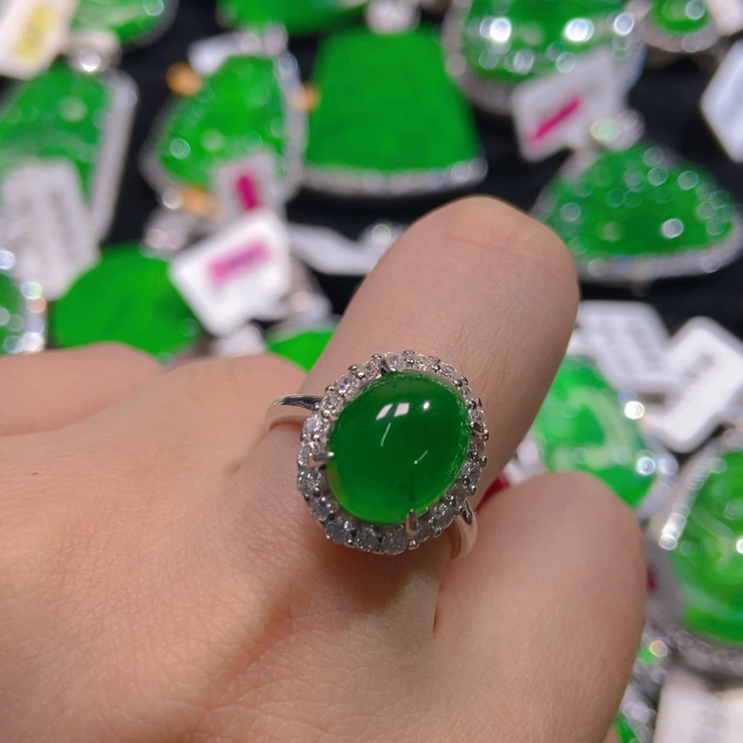 翡翠吊坠(不含链)银S925镶嵌