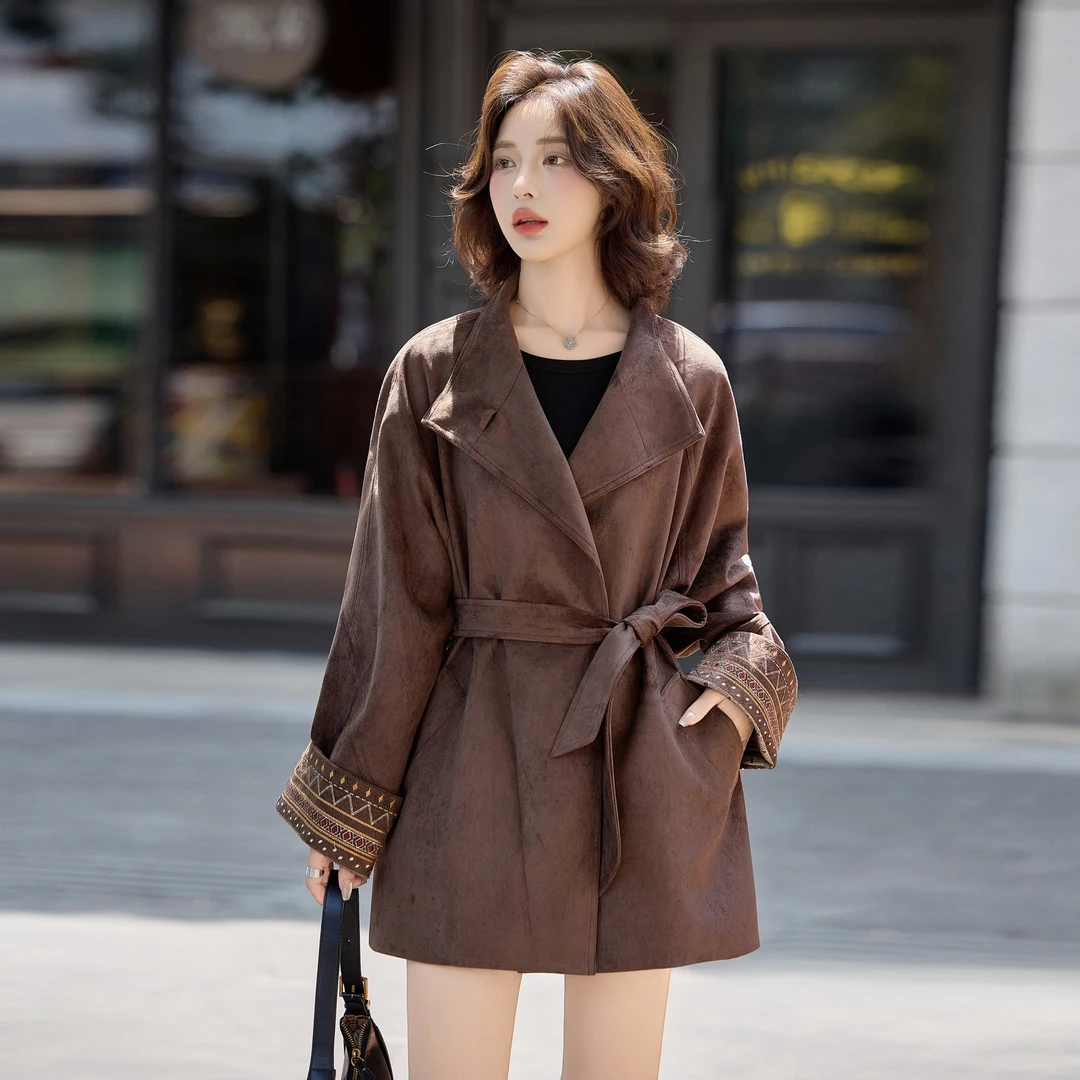 风衣外套女2025年秋季新款时尚高级感韩版气质百搭休闲中长款上衣