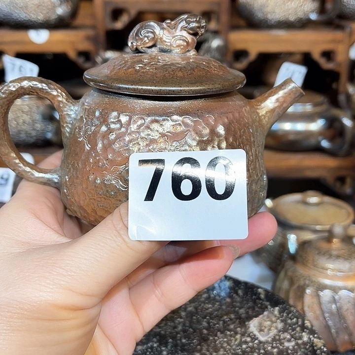 壶高温柴烧陶泥金壶