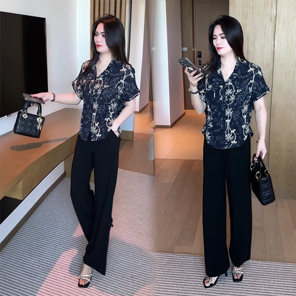 2025夏季穿搭衬衫休闲时尚洋气气质显瘦舒适减龄女神短袖上衣183