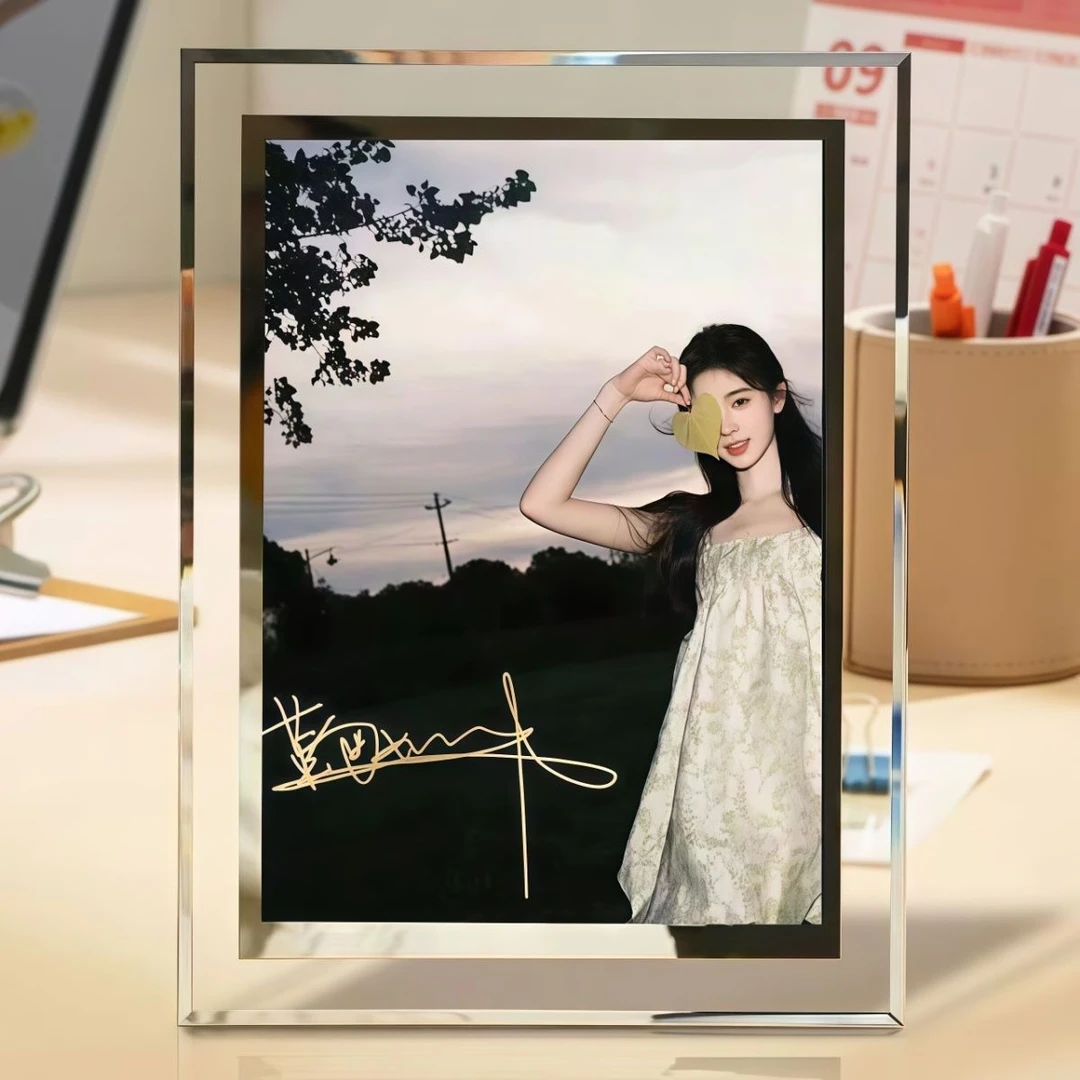 鞠婧祎亲笔签名照6寸水晶相框生日礼物正品保真应援周边收藏定制