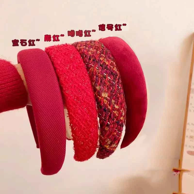 【天邑严选】红色系小香风发箍多款可选气质时尚新年红发箍