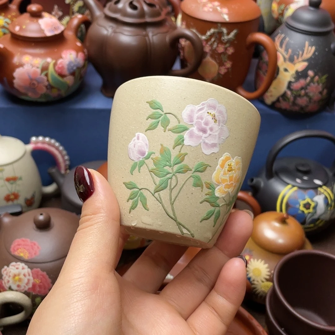 红泥茶杯紫砂主人杯150cf