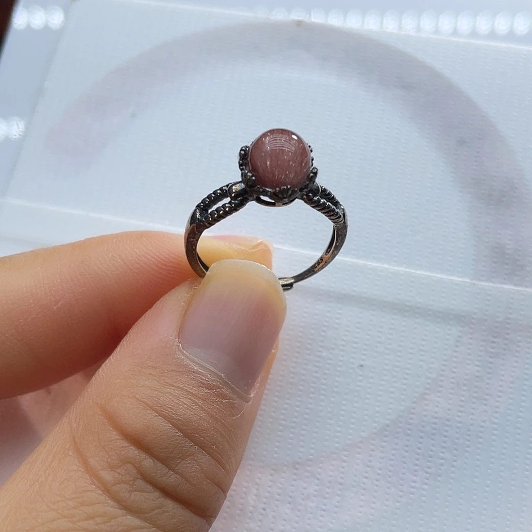 银S925镶嵌戒指水晶