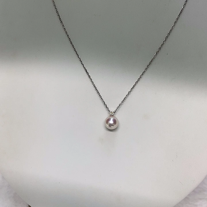 海水珍珠18K金镶嵌吊坠7.5-8