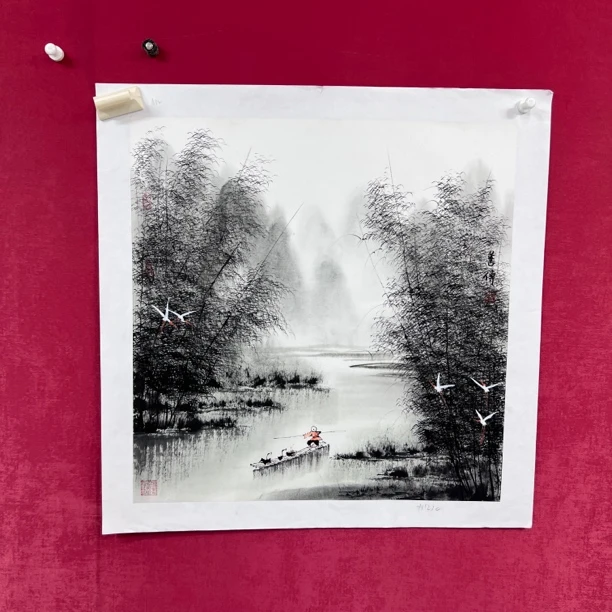 A12刘善传四尺斗方山水画