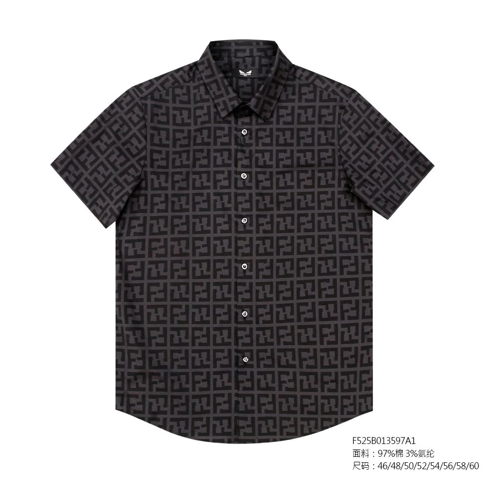 FENDILOR25款小怪兽经典条纹短袖衬衫 F525B013597A