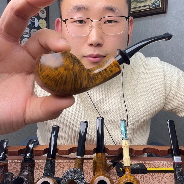 平***衡木质石楠木河豚烟斗