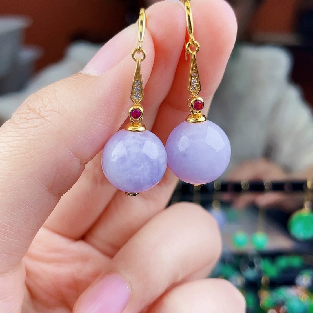 翡翠银S925镶嵌耳饰