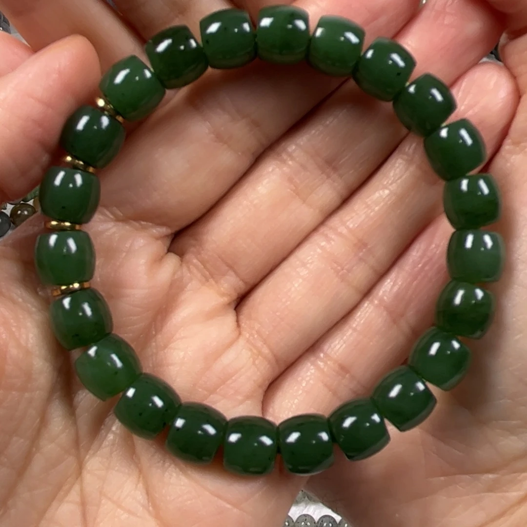 和田玉手链未镶嵌卡9直切