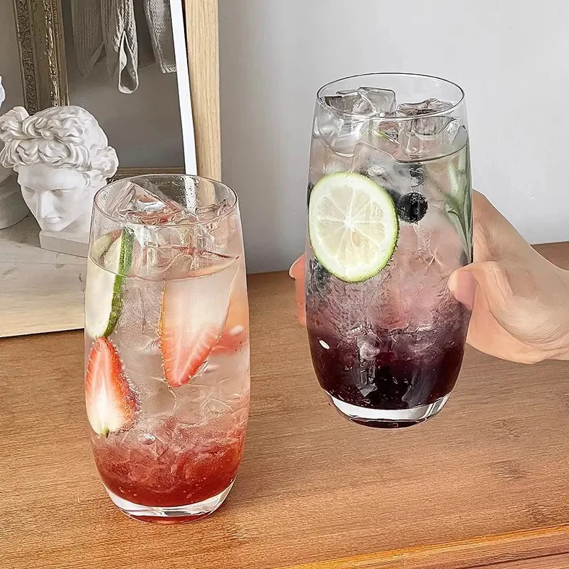 ins莫吉托杯网红餐厅水果茶杯玻璃杯喝水杯家用冷饮果汁杯大容量