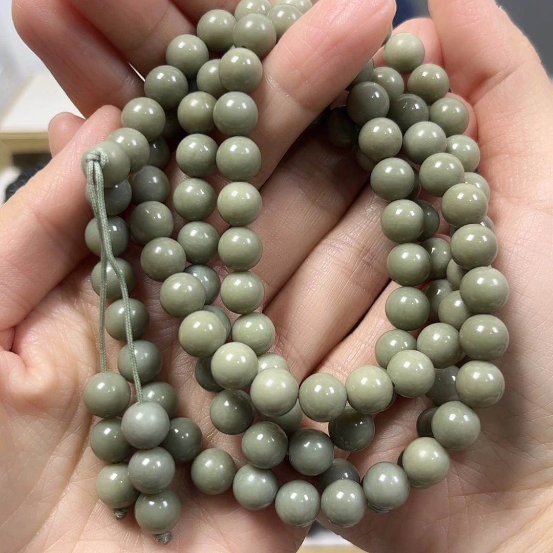 大***H和田玉未镶嵌手串卡8圆珠108+6货头