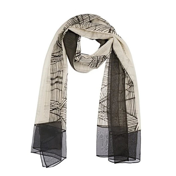 S·DEER圣迪奥经典时尚秋冬百搭保暖长款拼色印花围巾S19383767