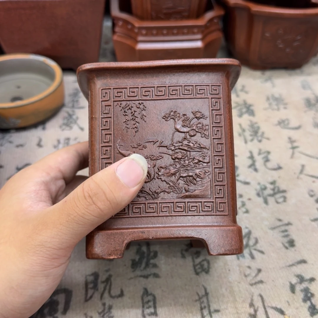 紫砂花盆8x9内经紫砂花盆