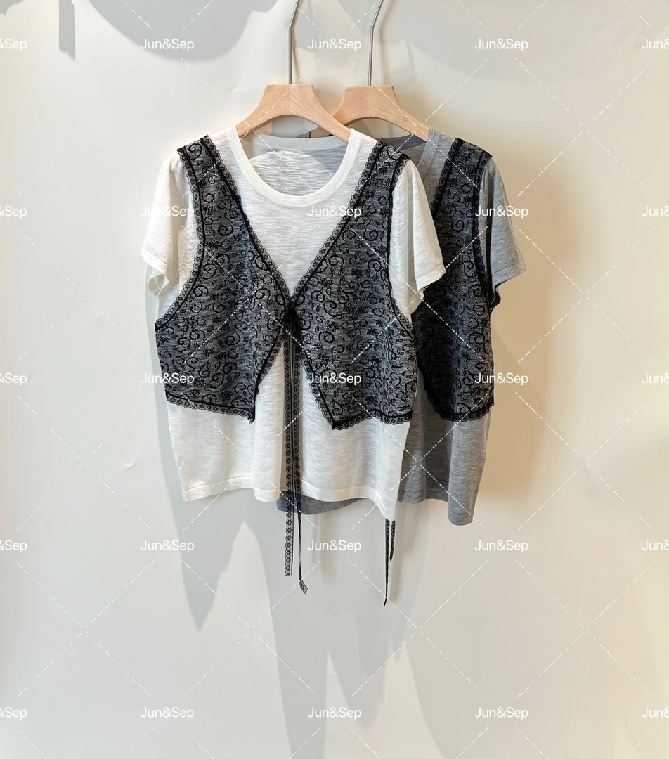 WMeng.假两件*极简百搭显瘦竹节麻感针织小衫JS-Z-25042602