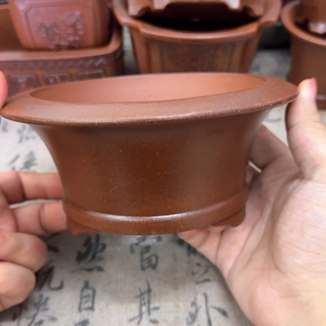 紫砂花盆14x7内经紫砂花盆