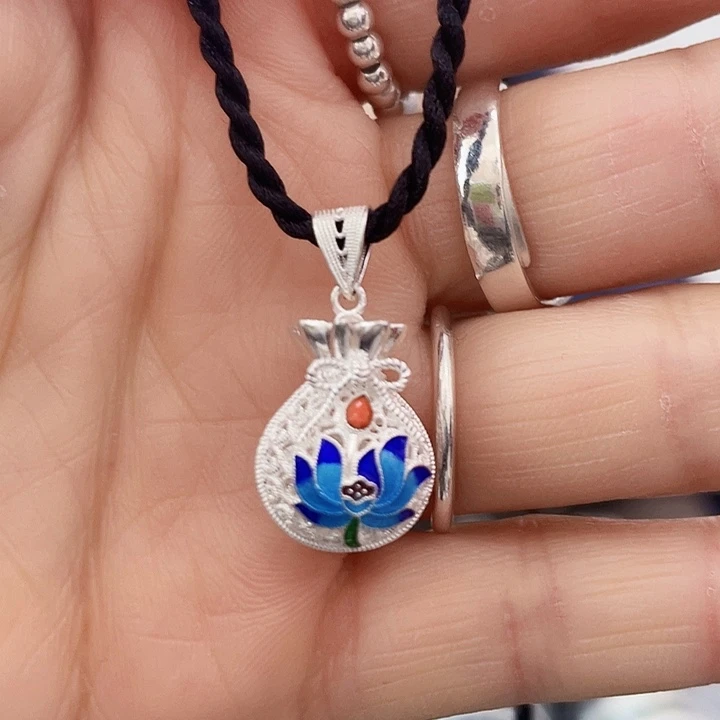 坠链均足银足银福袋吊坠