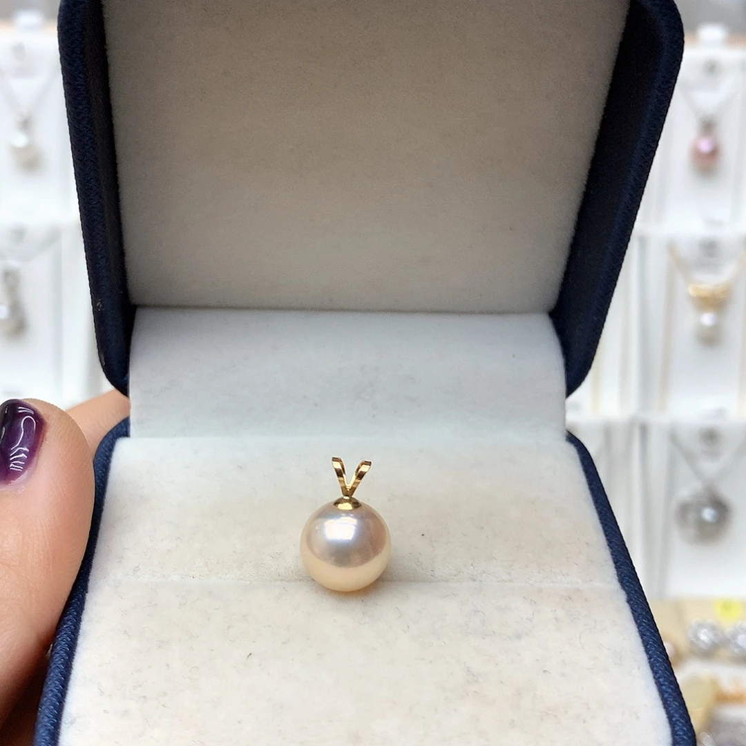 柠***子淡水珍珠18K金镶嵌吊坠(不含链)
