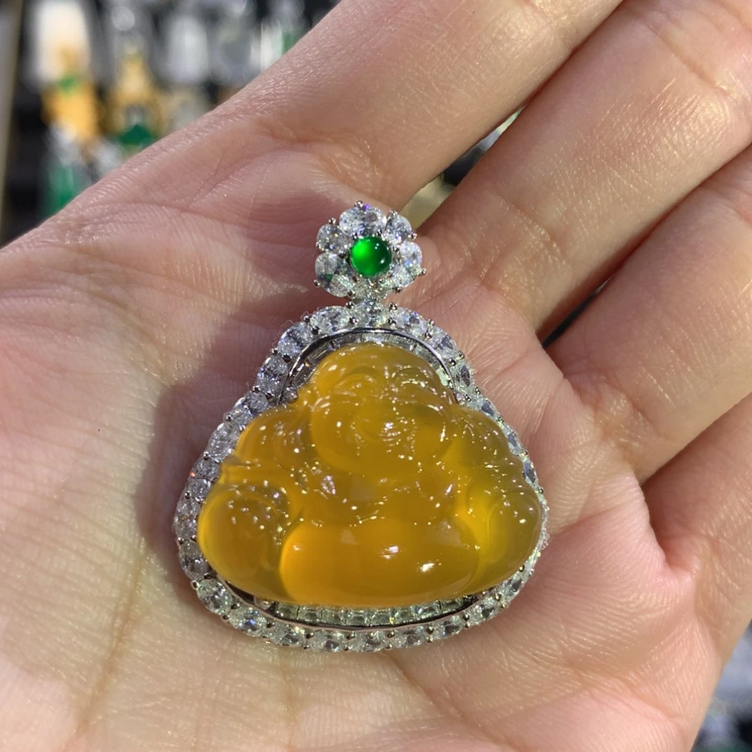 玛瑙/玉髓颈饰银S925镶嵌