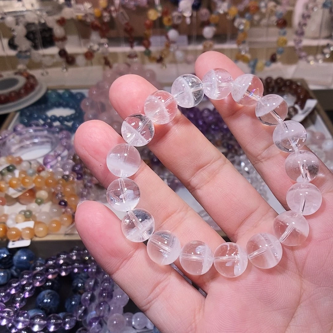 水晶手链未镶嵌白幽灵半盆11mm