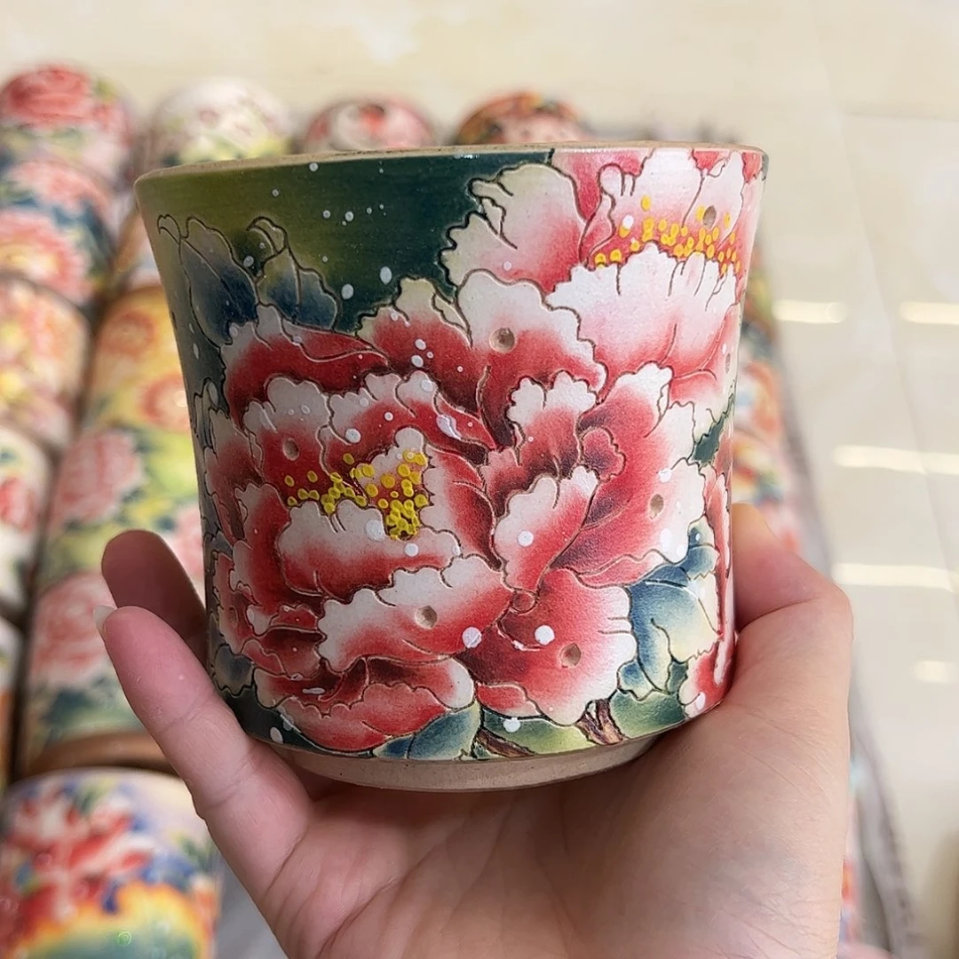 景德镇陶瓷花盆口10高10