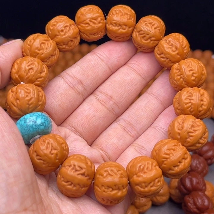 猴头核桃吊坠17麻花串绿