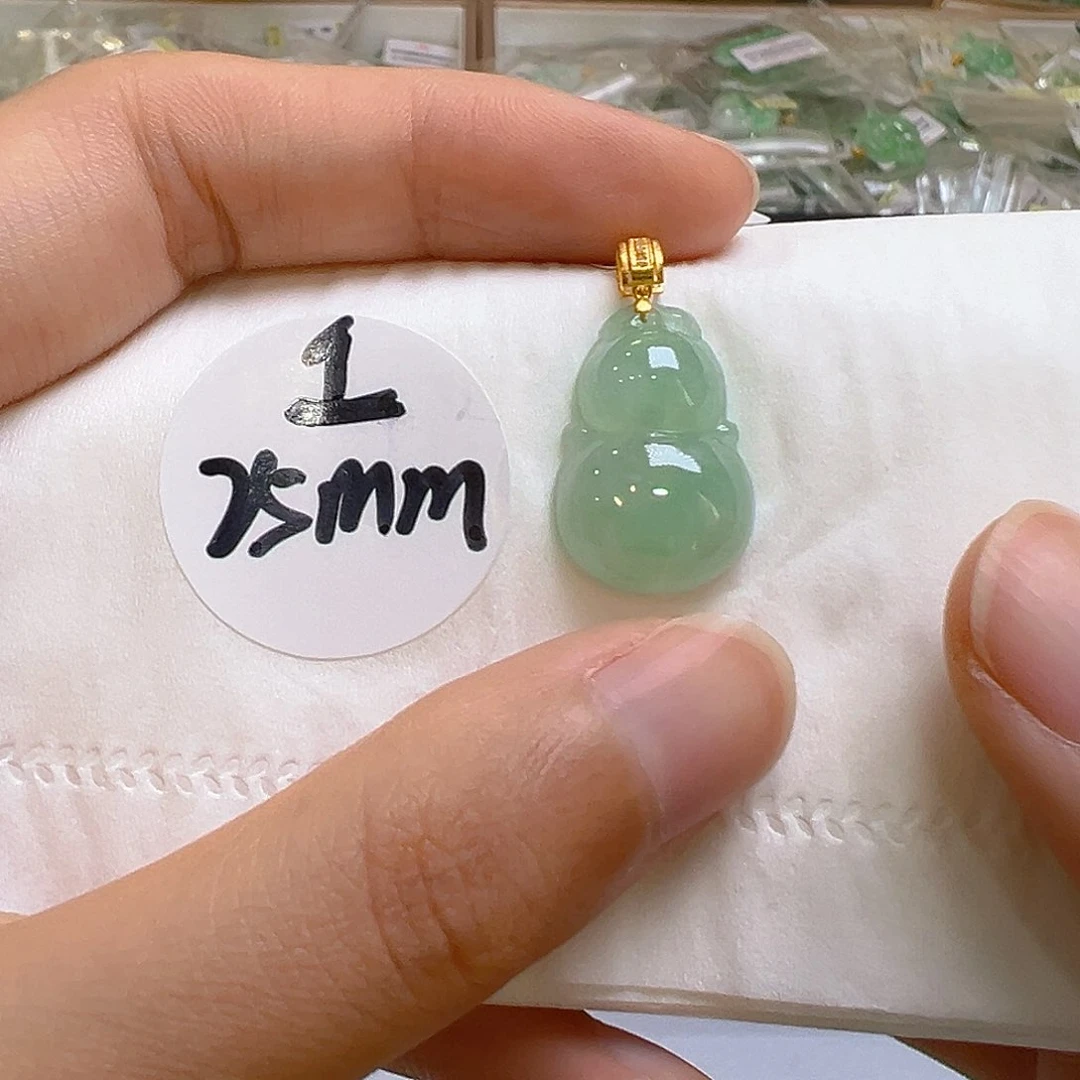 翡翠18K金镶嵌吊坠(不含链)翡翠