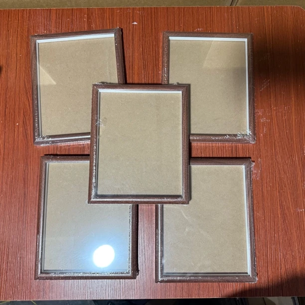 胡桃色8寸15×20厘米木质简约立中空相框