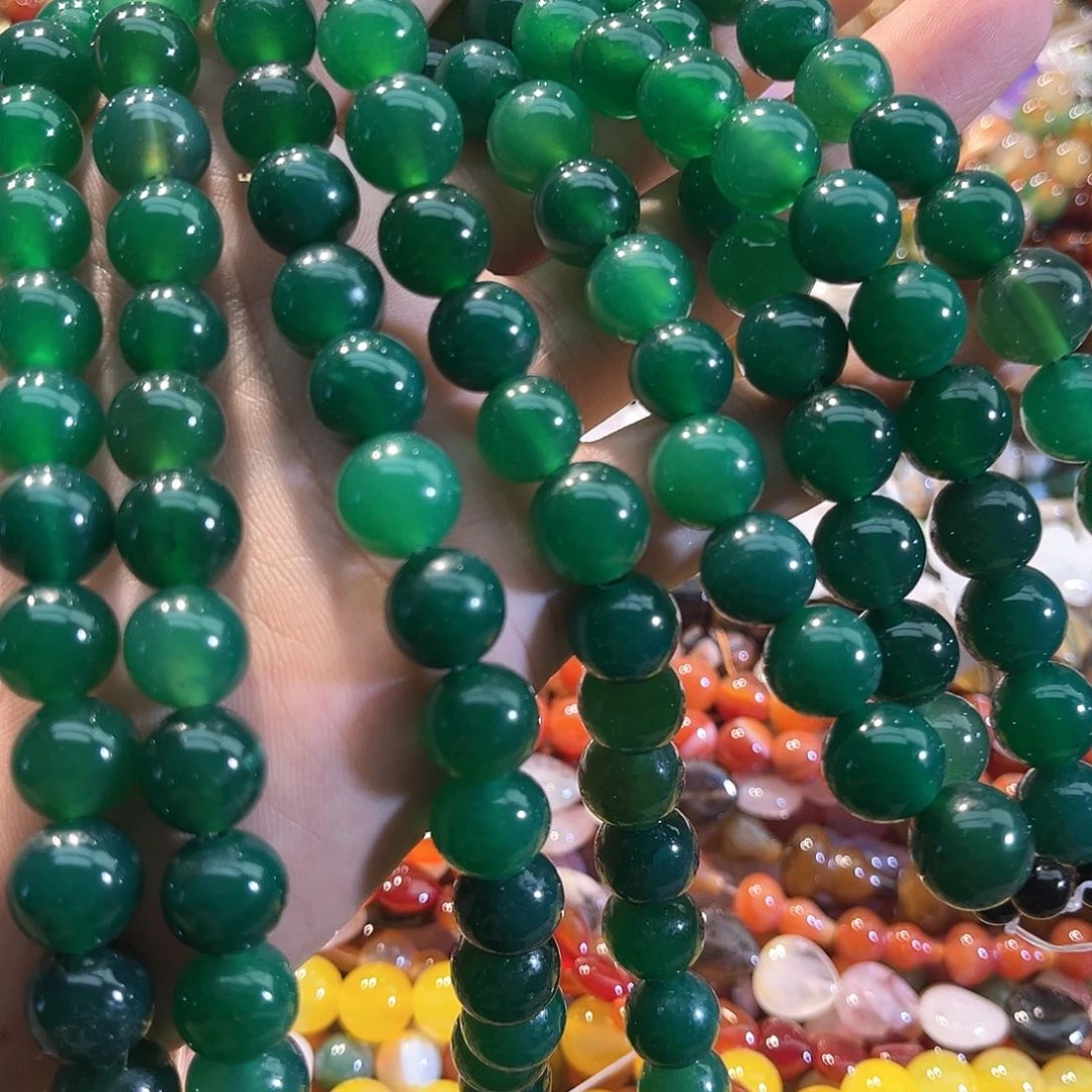 玛瑙/玉髓合金珠宝半成品玛瑙12mm一条