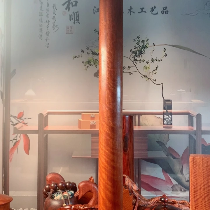 缅甸花梨木水波纹棍子