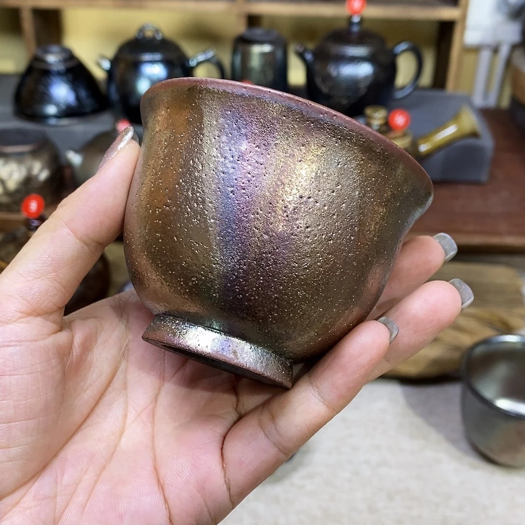 清***闲云南建水柴烧碳化主人杯