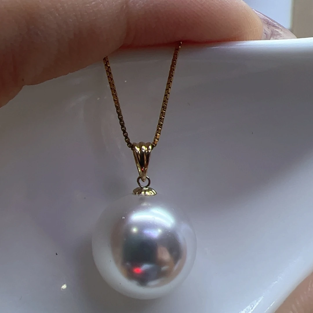 淡水珍珠吊坠(赠链)18K金镶嵌