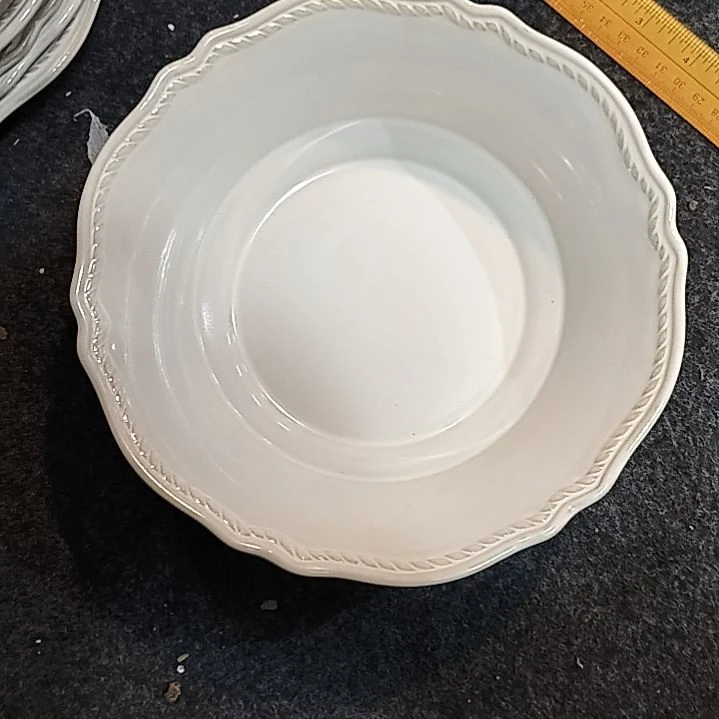 瓷片微瑕麻花辫汤碗两个一组