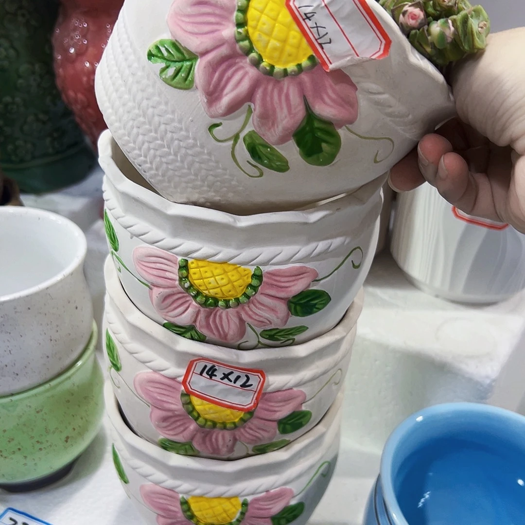 外贸尾单陶瓷花盆凑单10米包邮