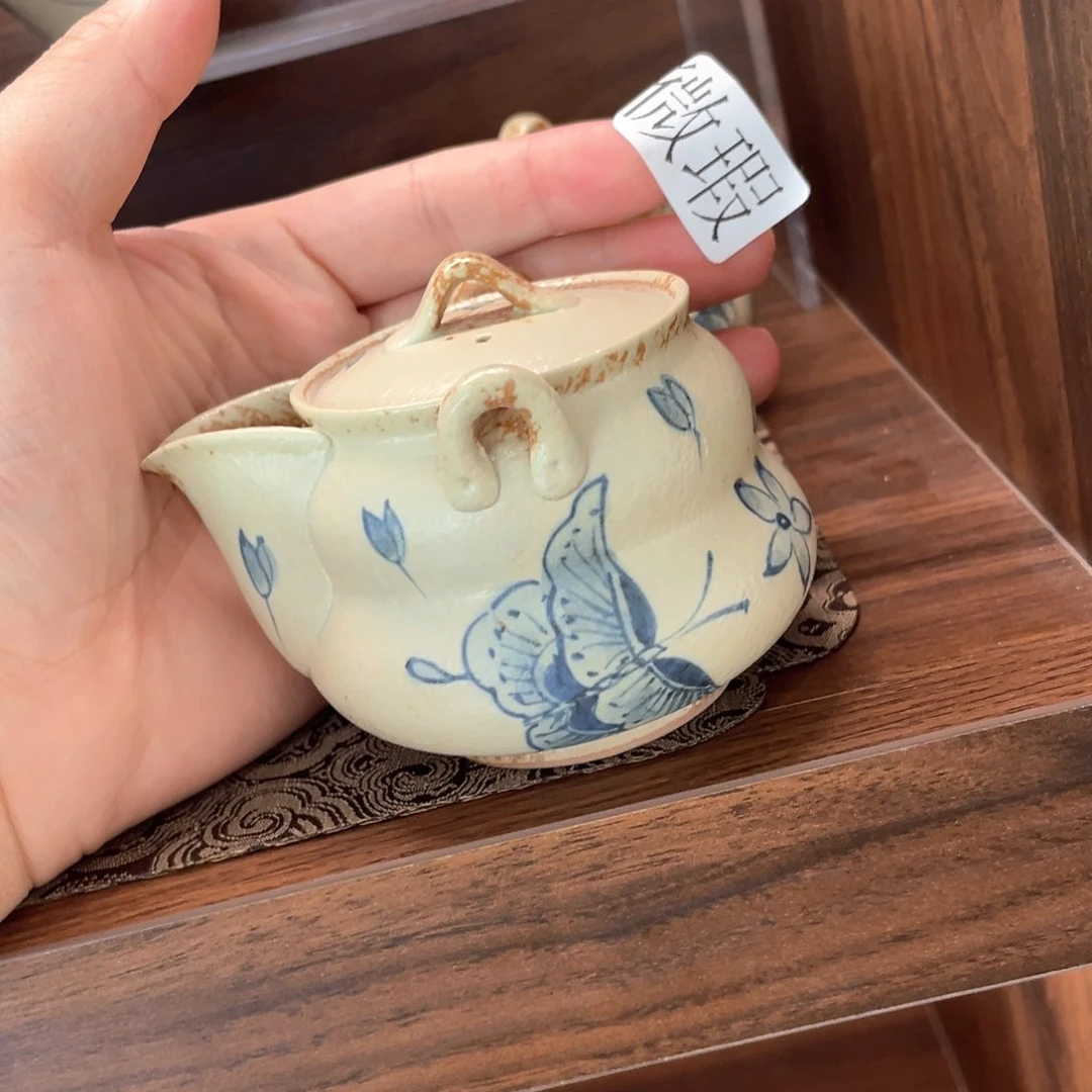 釉下手绘茶具微瑕
