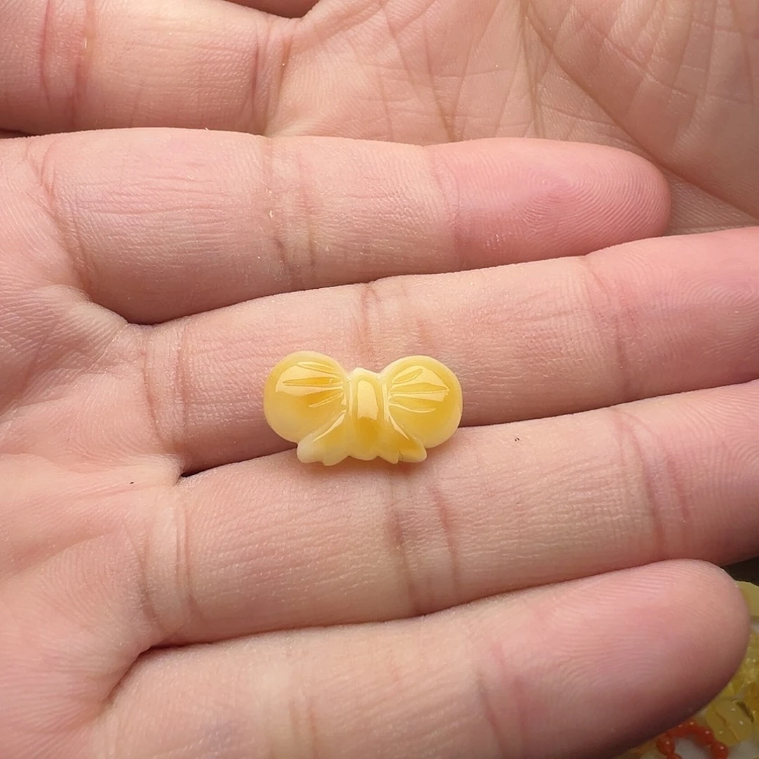 蜜蜡未镶嵌颈饰蝴蝶结提溜