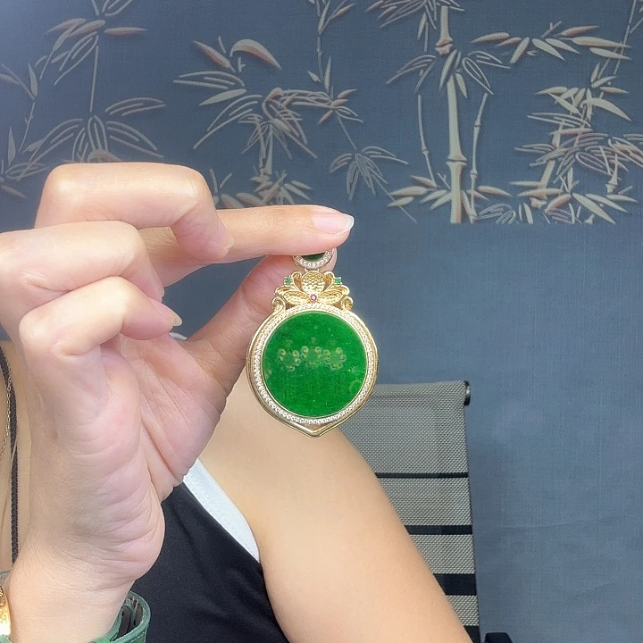 翡翠银S925镶嵌吊坠(不含链)特价