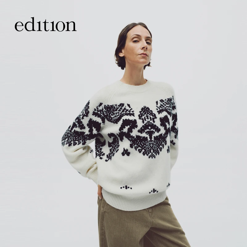 edition2025年冬季新款费尔岛圣诞新年风百搭套头毛衣EBE4SWT041