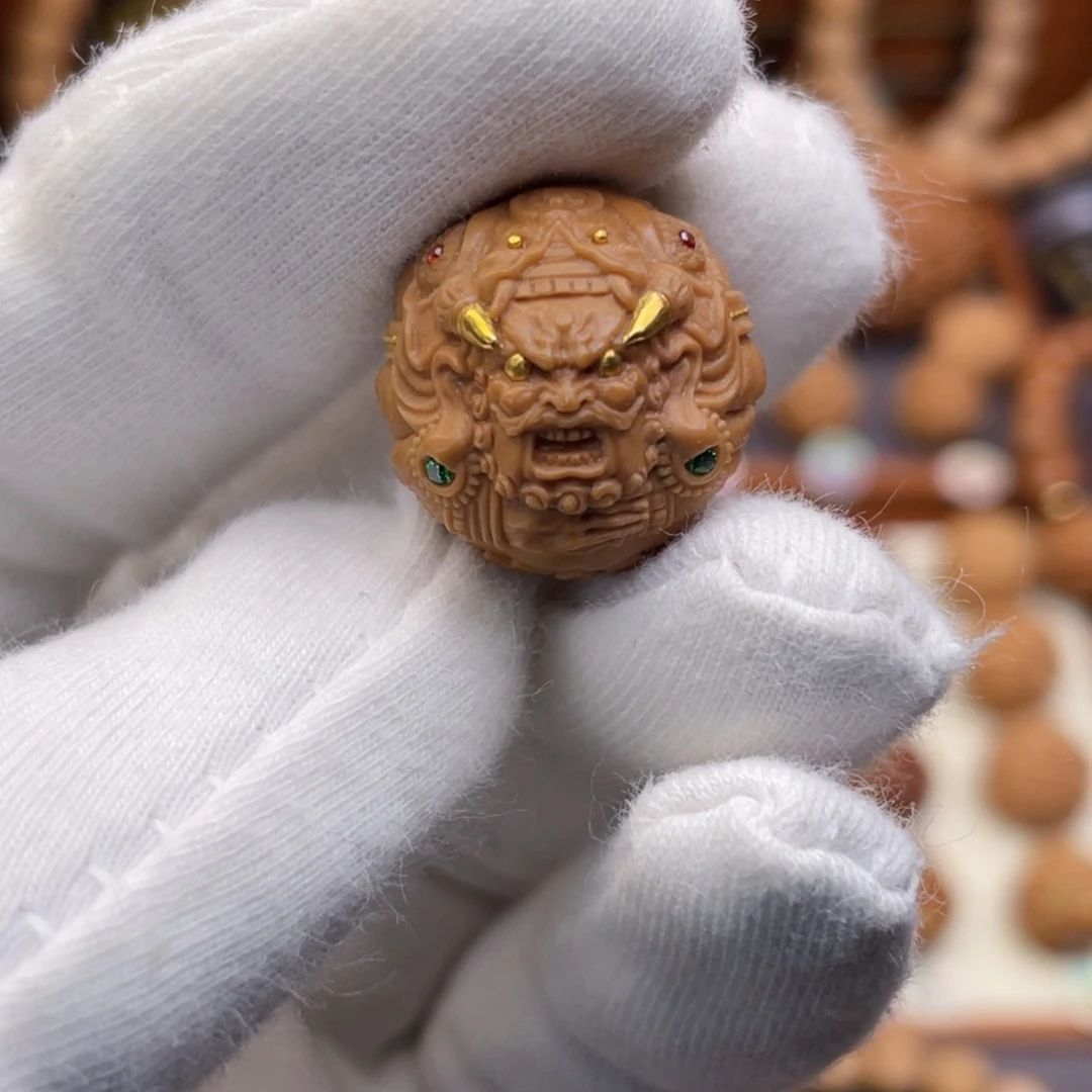 猴头核桃吊坠满工黄财象神