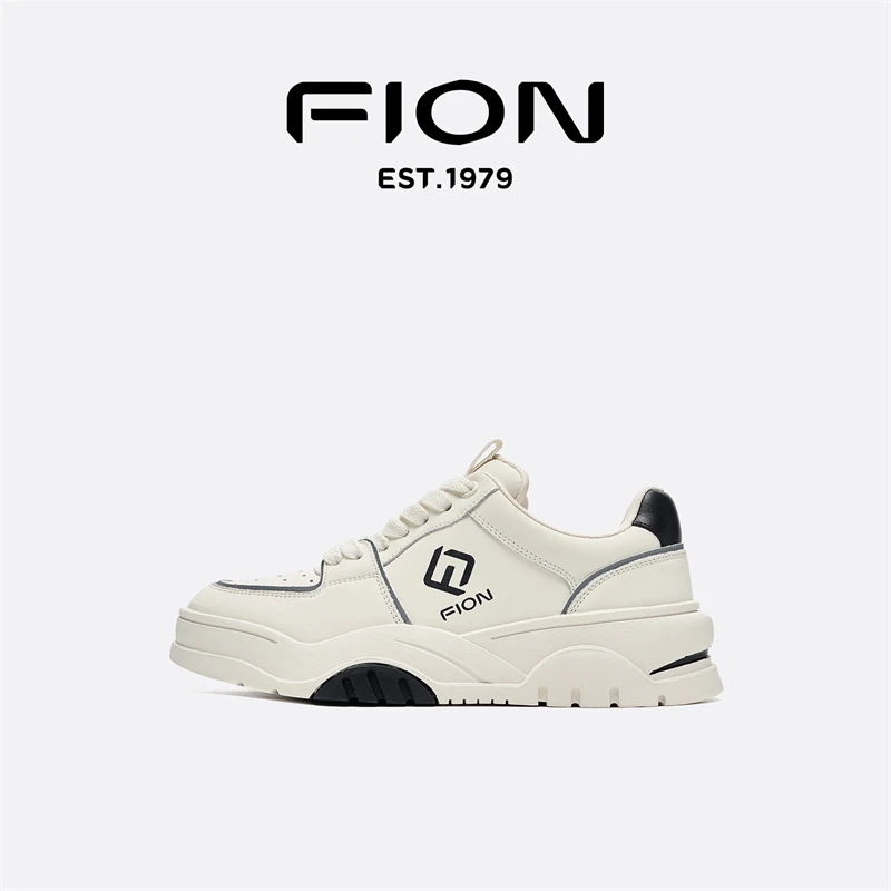 Fion/菲安妮女鞋2025春新款休闲板鞋厚底时尚系带百搭小众运动鞋