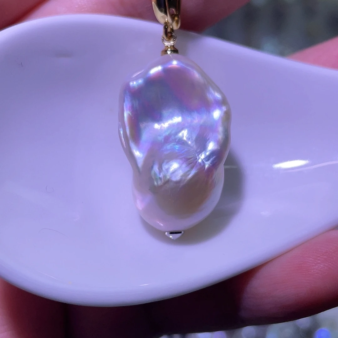 天然淡水珍珠吊坠合金淡水珍珠