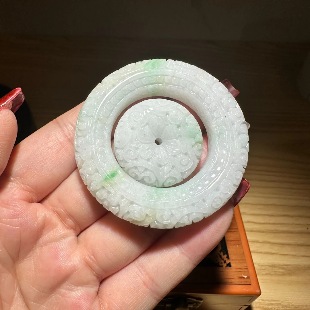 DT009-天然A货翡翠-子母扣