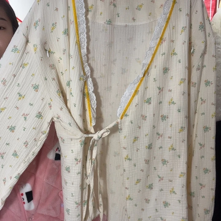 160斤内纱布睡衣套装月子服