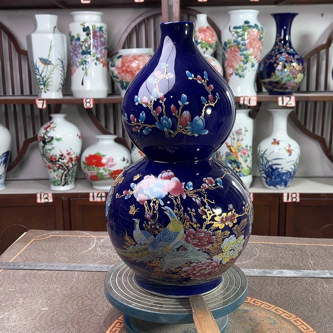摆件陶景德镇陶瓷葫景泰蓝