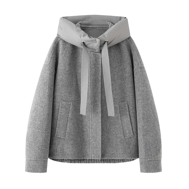 艾家冬季中长款秋季厚款立领毛呢外套商务保暖百搭加厚AR103023