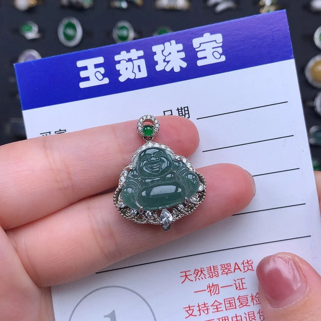 翡翠颈饰银S925镶嵌项链922