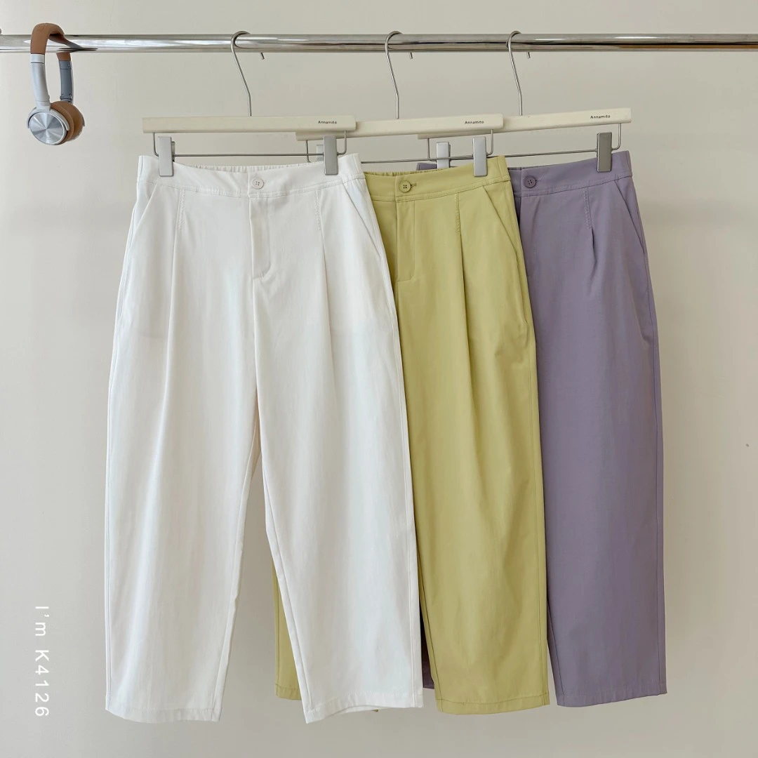 新款韩版简约纯色百搭时尚显瘦哈伦裤K4126